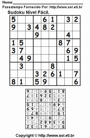 Sudoku Para Imprimir Com Respostas 731