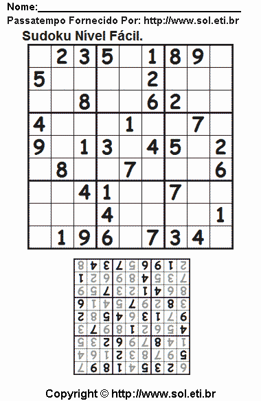 Sudoku Para Imprimir Com Respostas 732