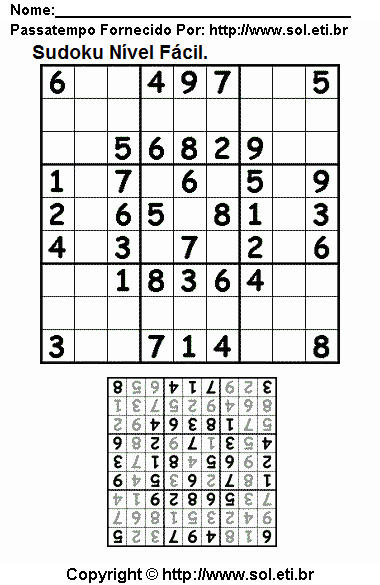 Sudoku Para Imprimir Com Respostas 733