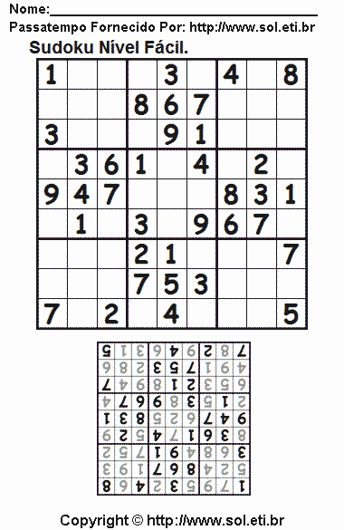 Sudoku Para Imprimir Com Respostas 736