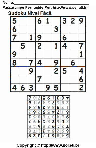 Sudoku Para Imprimir Com Respostas 738