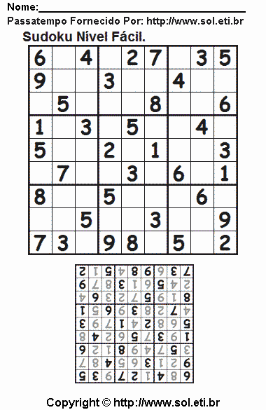 Sudoku Para Imprimir Com Respostas 739