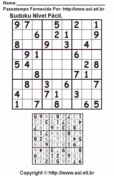 Sudoku Para Imprimir Com Respostas 741