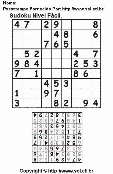 Sudoku Para Imprimir Com Respostas 743