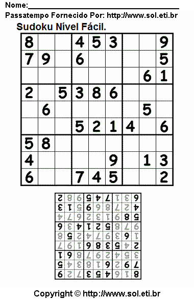 Sudoku Para Imprimir Com Respostas 744