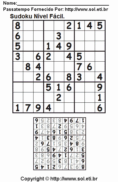 Sudoku Para Imprimir Com Respostas 746