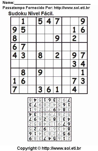 Sudoku Para Imprimir Com Respostas 748