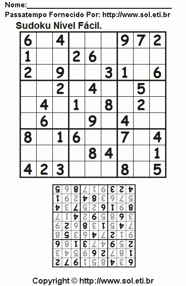 Sudoku Para Imprimir Com Respostas 749
