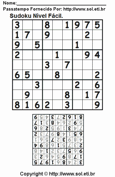 Sudoku Para Imprimir Com Respostas 750