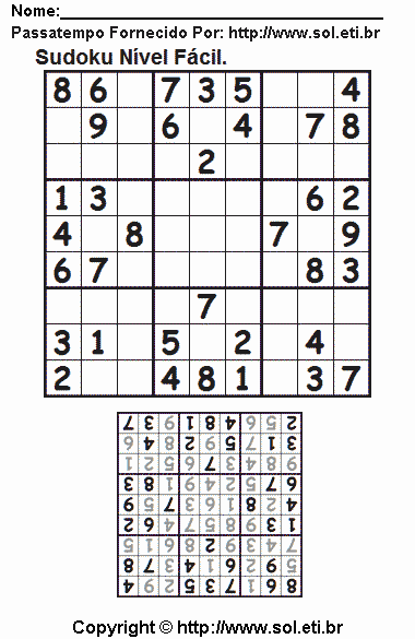 Sudoku Para Imprimir Com Respostas 758