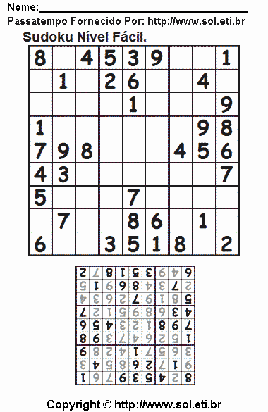 Sudoku Para Imprimir Com Respostas 760