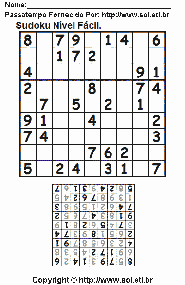 Sudoku Para Imprimir Com Respostas 761