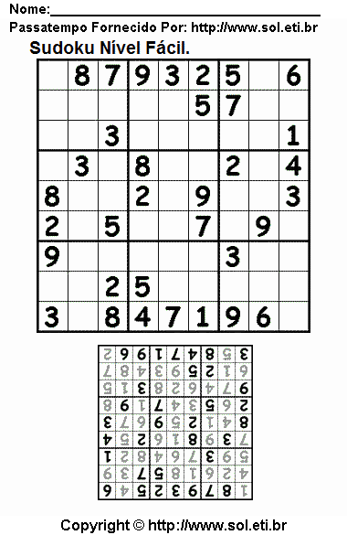 Sudoku Para Imprimir Com Respostas 767