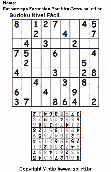 Sudoku Para Imprimir Com Respostas 768