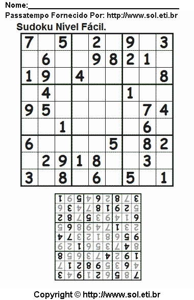 Sudoku Para Imprimir Com Respostas 769