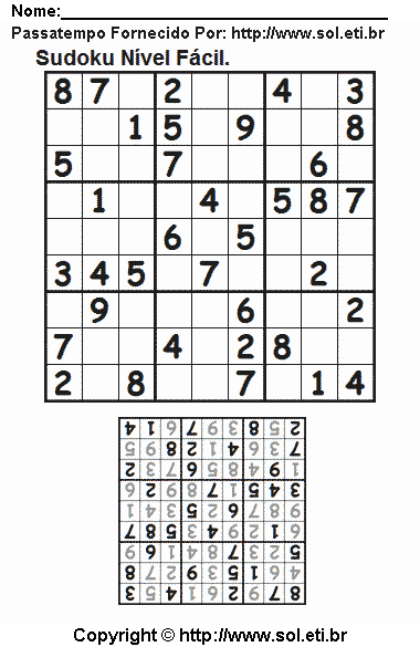 Sudoku Para Imprimir Com Respostas 771