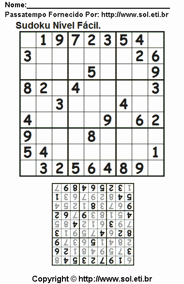 Sudoku Para Imprimir Com Respostas 772