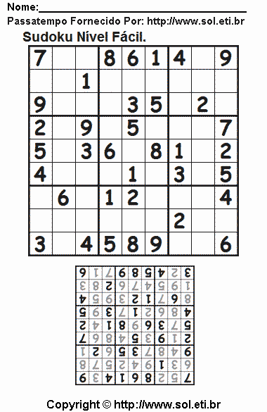Sudoku Para Imprimir Com Respostas 776