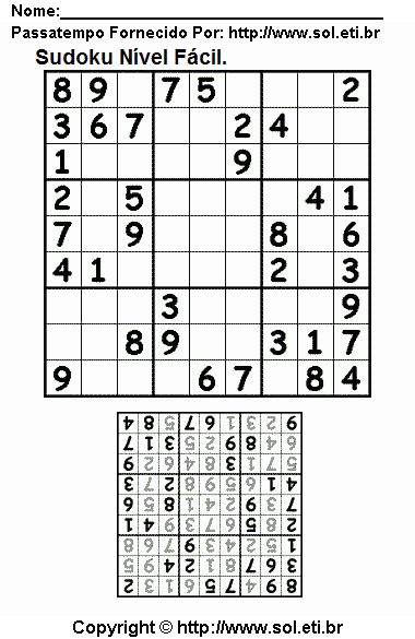 Sudoku Para Imprimir Com Respostas 778