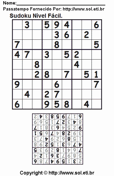 Sudoku Para Imprimir Com Respostas 779