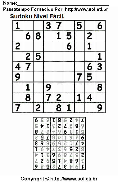 Sudoku Para Imprimir Com Respostas 78