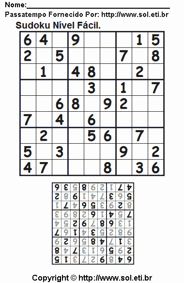Sudoku Para Imprimir Com Respostas 780