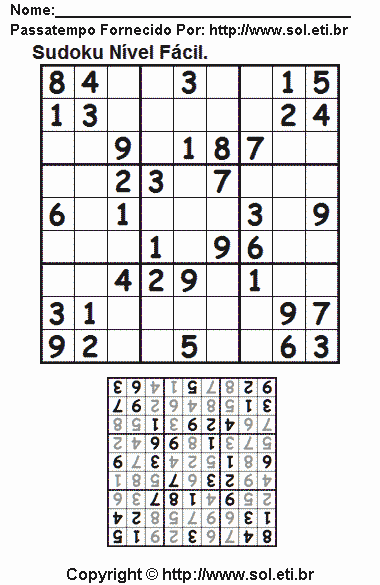Sudoku Para Imprimir Com Respostas 783