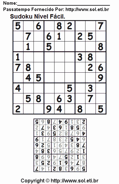 Sudoku Para Imprimir Com Respostas 784