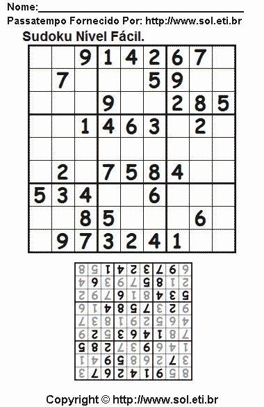 Sudoku Para Imprimir Com Respostas 786