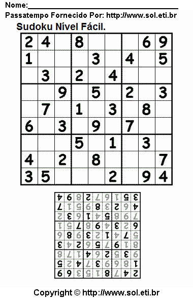 Sudoku Para Imprimir Com Respostas 789