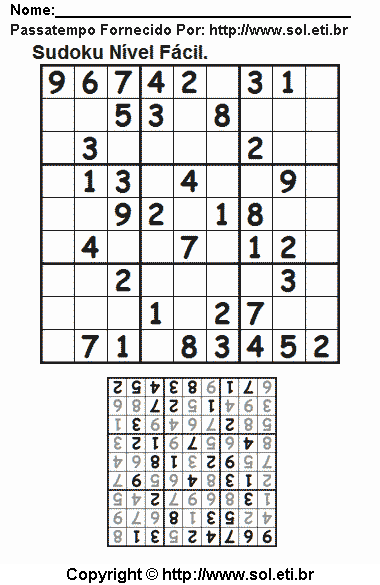 Sudoku Para Imprimir Com Respostas 791