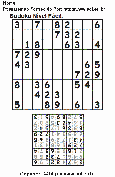 Sudoku Para Imprimir Com Respostas 797
