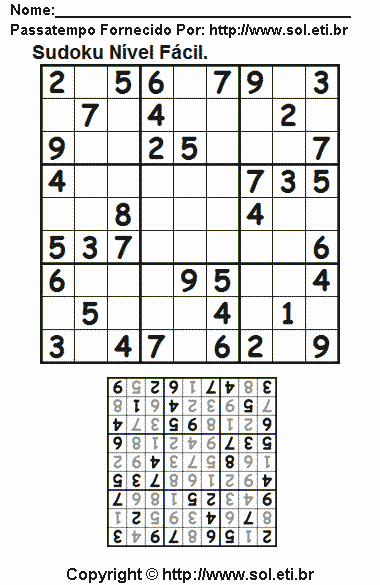 Sudoku Para Imprimir Com Respostas 798