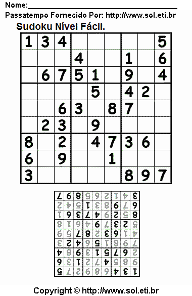 Sudoku Para Imprimir Com Respostas 8