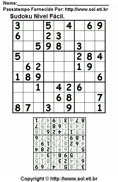 Sudoku Para Imprimir Com Respostas 80