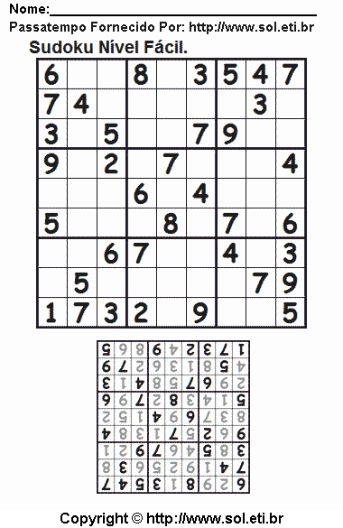Sudoku Para Imprimir Com Respostas 801