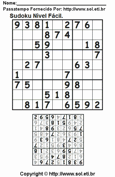 Sudoku Para Imprimir Com Respostas 802