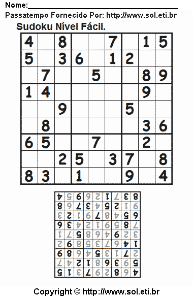 Sudoku Para Imprimir Com Respostas 805