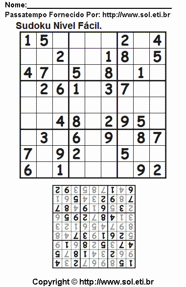 Sudoku Para Imprimir Com Respostas 808