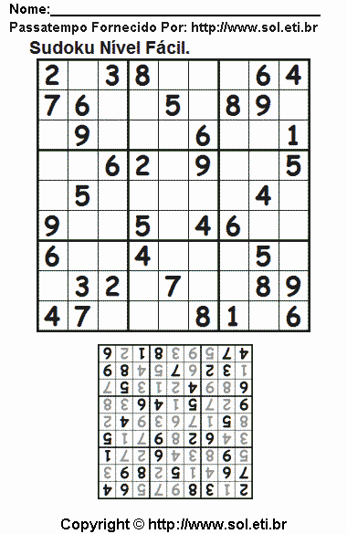 Sudoku Para Imprimir Com Respostas 809