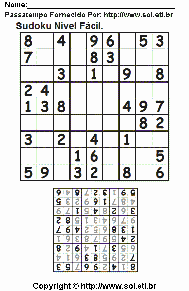 Sudoku Para Imprimir Com Respostas 813