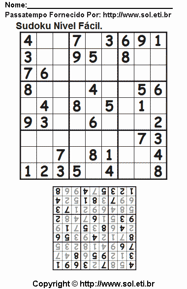 Sudoku Para Imprimir Com Respostas 814