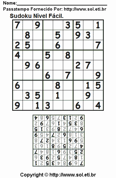 Sudoku Para Imprimir Com Respostas 817