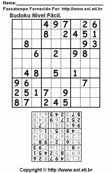 Sudoku Para Imprimir Com Respostas 818