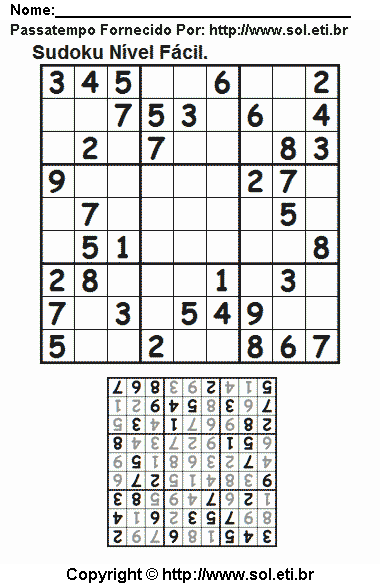 Sudoku Para Imprimir Com Respostas 820