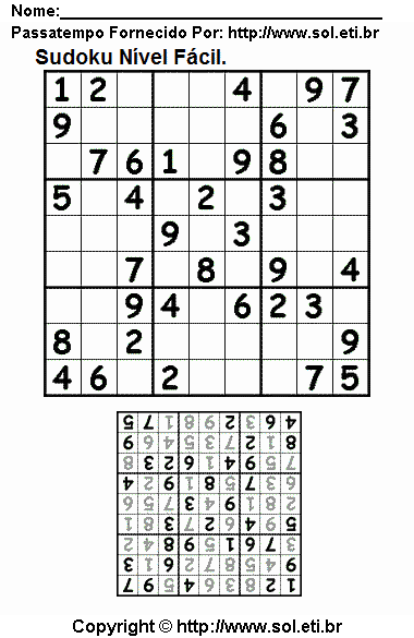 Sudoku Para Imprimir Com Respostas 822