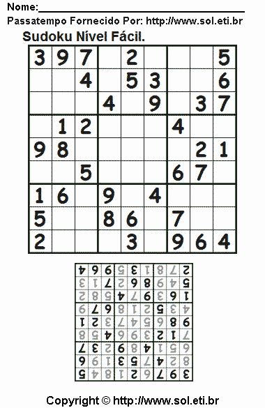 Sudoku Para Imprimir Com Respostas 823