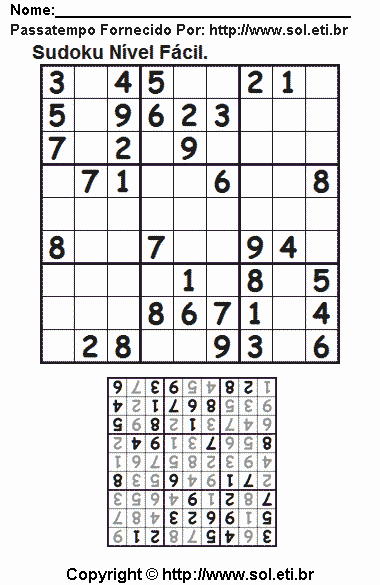 Sudoku Para Imprimir Com Respostas 826