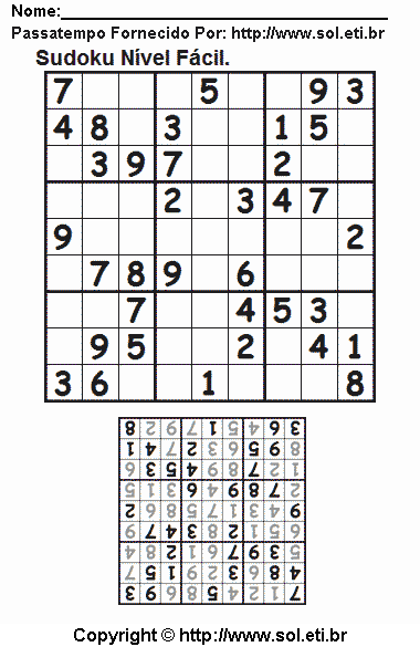 Sudoku Para Imprimir Com Respostas 827