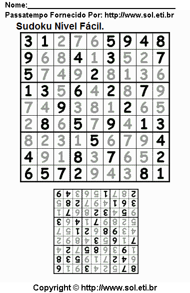 Sudoku Para Imprimir Com Respostas 83